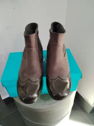 Stivaletti Donna Zeppa N.40 Marrone