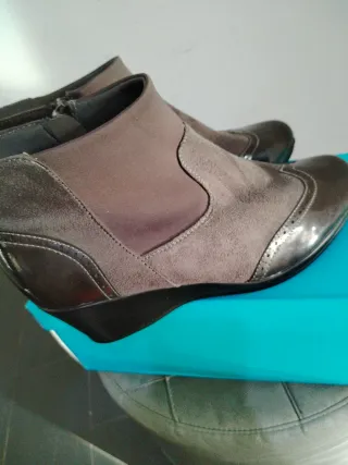 Stivaletti Donna Zeppa N.40 Marrone