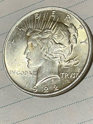 Dólar Peace Plata USA 1922