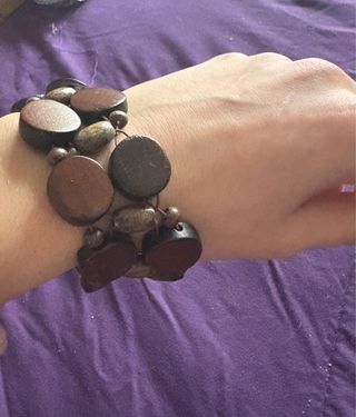 Pulsera Madera y Anillo Plata