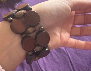 Pulsera Madera y Anillo Plata