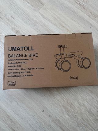 Bicicleta Equilibrio Infantil Umatoll Rosa