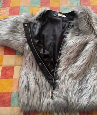 Cazadora polipiel con pelo
