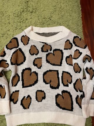 Jersey Corazones Marrón y Blanco