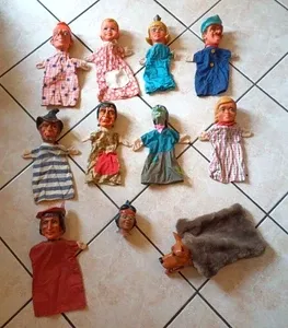 Lotto Burattini Marionette in gomma vintage