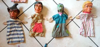 Lotto Burattini Marionette in gomma vintage