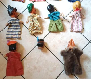 Lotto Burattini Marionette in gomma vintage