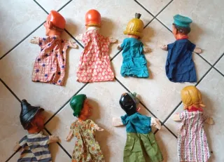 Lotto Burattini Marionette in gomma vintage