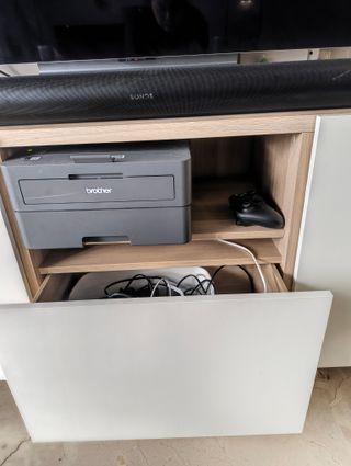 Mueble TV Blanco y Beige