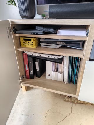 Mueble TV Blanco y Beige