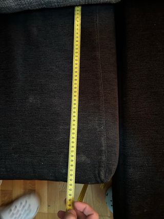 Sofá modular negro y gris tela