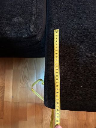 Sofá modular negro y gris tela