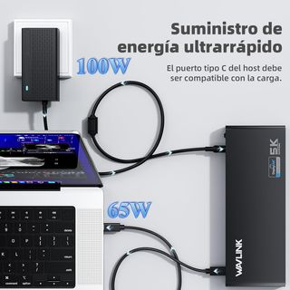 Base WAVLINK DisplayLink 5K 2 Monitores HDMI DP