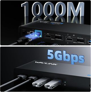 Base WAVLINK DisplayLink 5K 2 Monitores HDMI DP