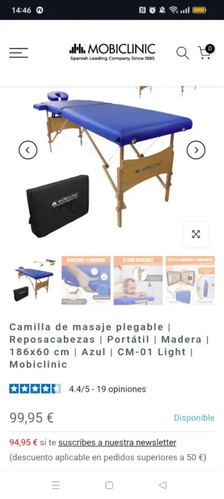 Camilla de masajes plegable Mobilclinic