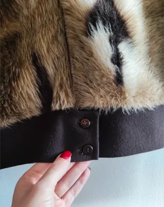 Giacca vintage con pelliccia marrone