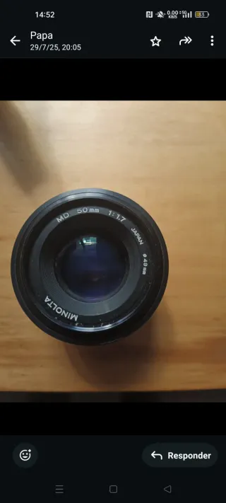 Objetivo cámara 50 mm