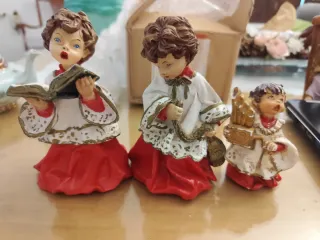 Lote 3 Figuras Vintage Monaguillos Niños Cantores