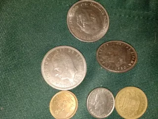 Lote 6 monedas antiguas España Pesetas