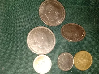 Lote 6 monedas antiguas España Pesetas