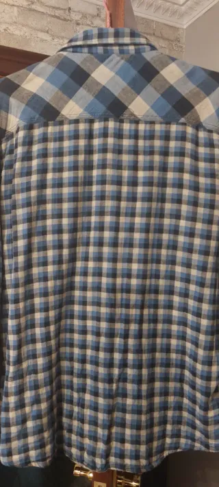 Camisa de hombre cuadros manga larga