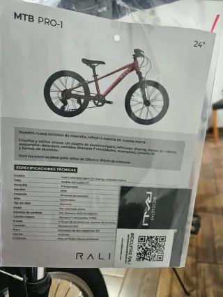 Bicicleta MTB PRO-1 24 Roja