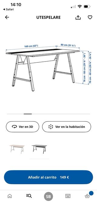 Escritorio Utespelare Negro como nuevo