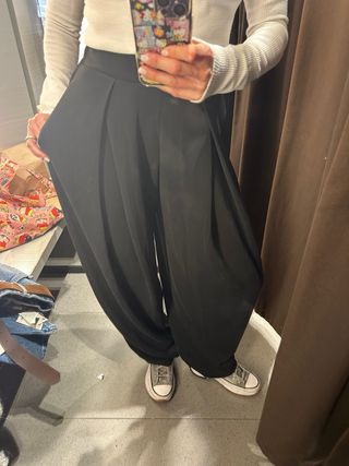 Pantalón ancho Oysho negro