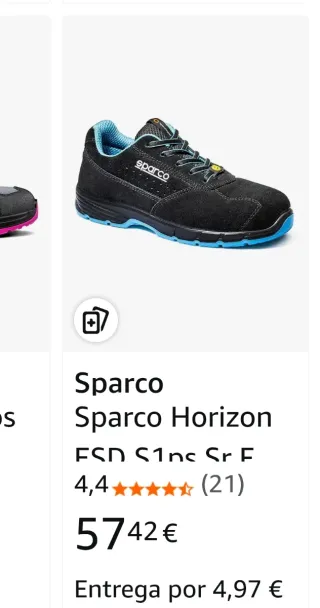 Zapatos de seguridad Sparco negros y azules