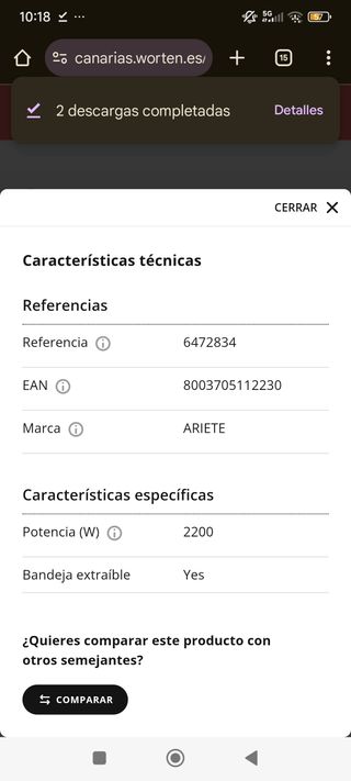 Plancha Asar Eléctrica Ariete Party Grill último d