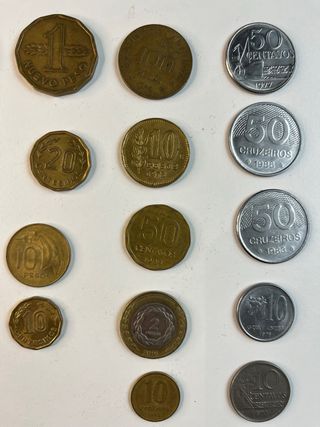 Lote Monedas de varios países de Sudamérica.