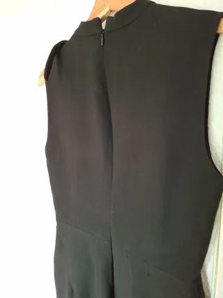 Vestido negro ZARA cuello lazo