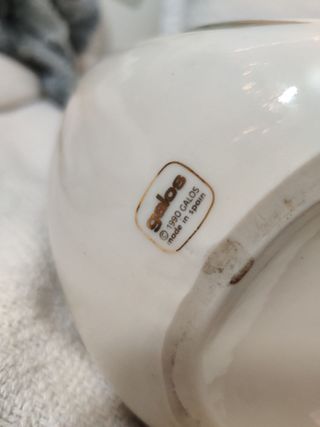 Jarrón Galos Porcelana Oro Blanco