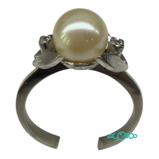 Anillo Oro Blanco Perla