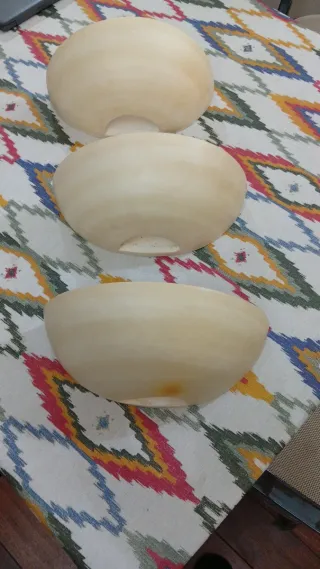 3 Apliques pared cerámica crema