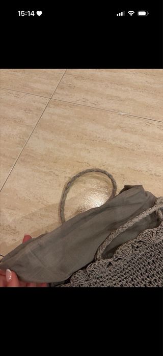 Bolso de esparto gris