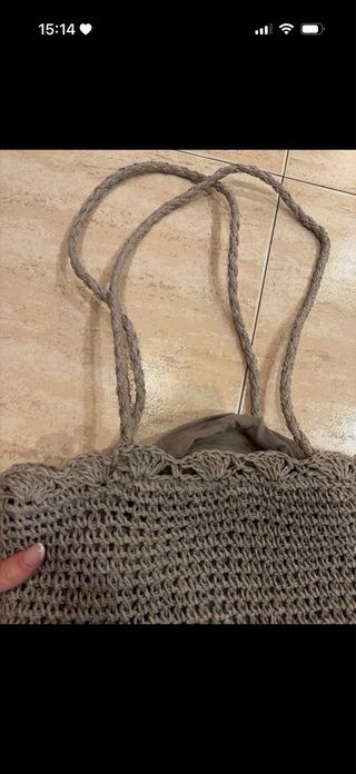 Bolso de esparto gris