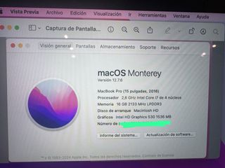 MacBook Pro 2016 Plata