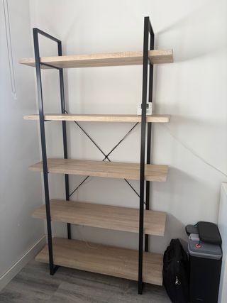 Estantería Madera y Metal Negra/Marrón
