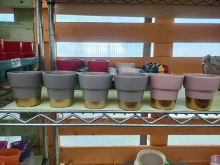 Set 6 Mini Vasi Ceramica Grigio Rosa