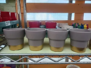 Set 6 Mini Vasi Ceramica Grigio Rosa