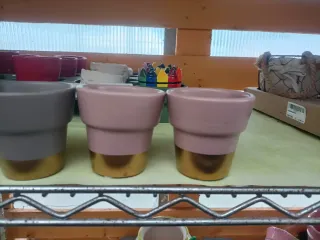 Set 6 Mini Vasi Ceramica Grigio Rosa