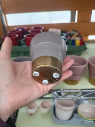 Set 6 Mini Vasi Ceramica Grigio Rosa