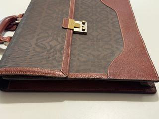 Portadocumentos Maletín Loewe Marrón y Dorado Piel