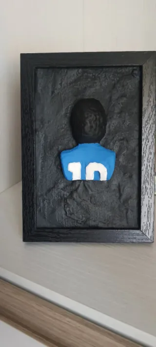 Quadretto Maradona Busto 3D Artigianale