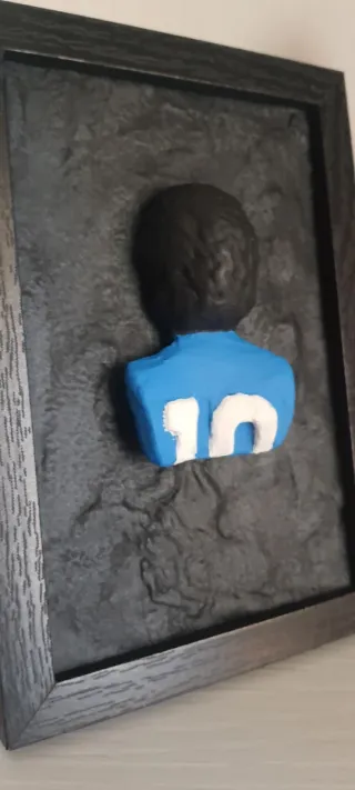 Quadretto Maradona Busto 3D Artigianale
