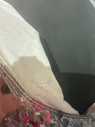 Vestido lentejuelas plateadas manga larga