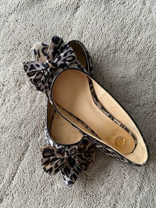 Bailarinas leopardo lazo talla 40