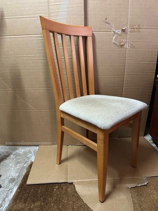 Pack 6 Sillas Madera Haya Tapizadas