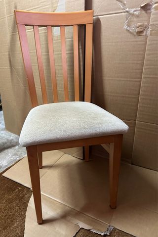 Pack 6 Sillas Madera Haya Tapizadas